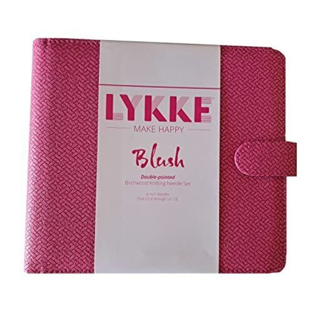 Lykke Blush Double Pointed Needles Gift Set Large Basketweave Pouch